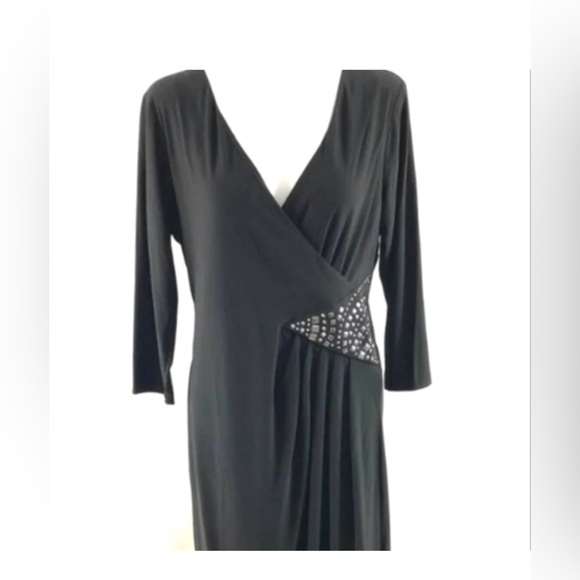 Metaphor Dresses | Methaphor Black Faux Wrap - Picture 6 of 11